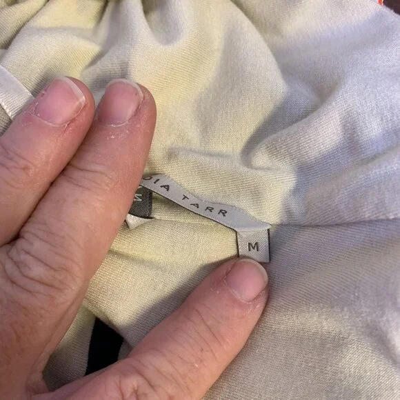 Nadia Tarr Navy & Cream Striped Long Sleeve Midi Dress Size Medium - Picture 5 of 6